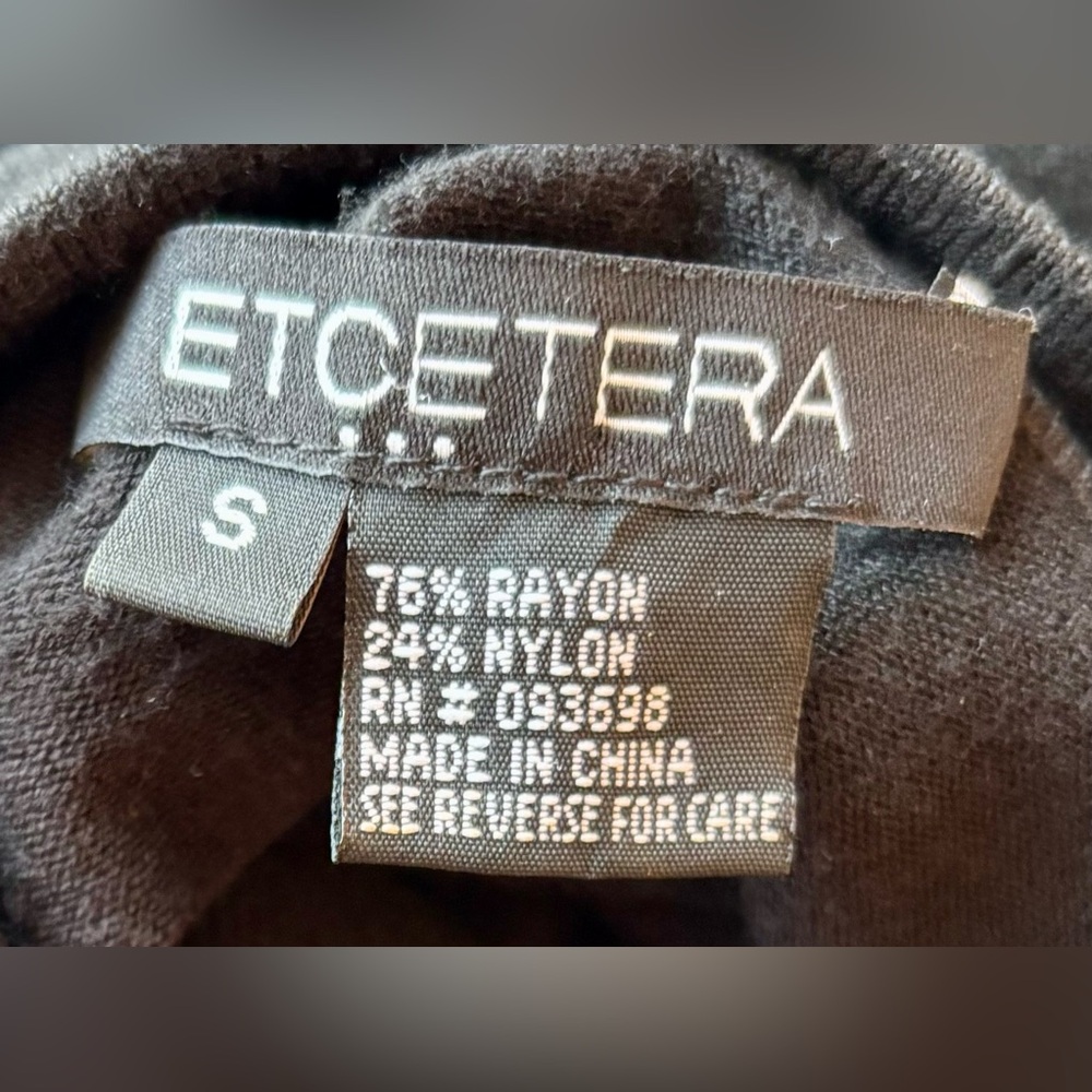 Etcetera Black Long-Sleeve Ruffle Mock Neck Top - Picture 3 of 3